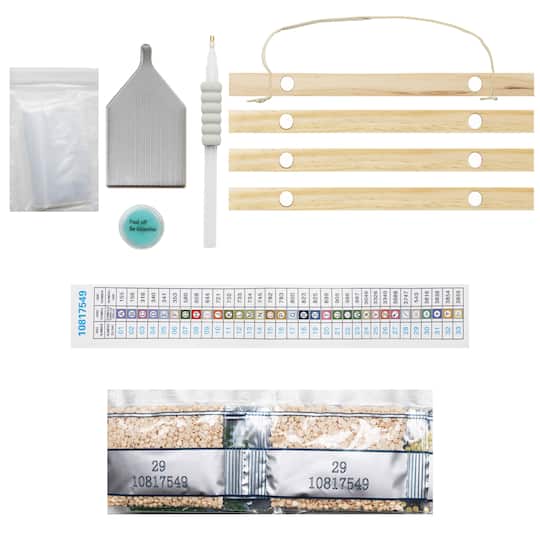 8.5" x 11" Pastel Flowers Diamond Art Kit with Wooden Frame by Make Market®